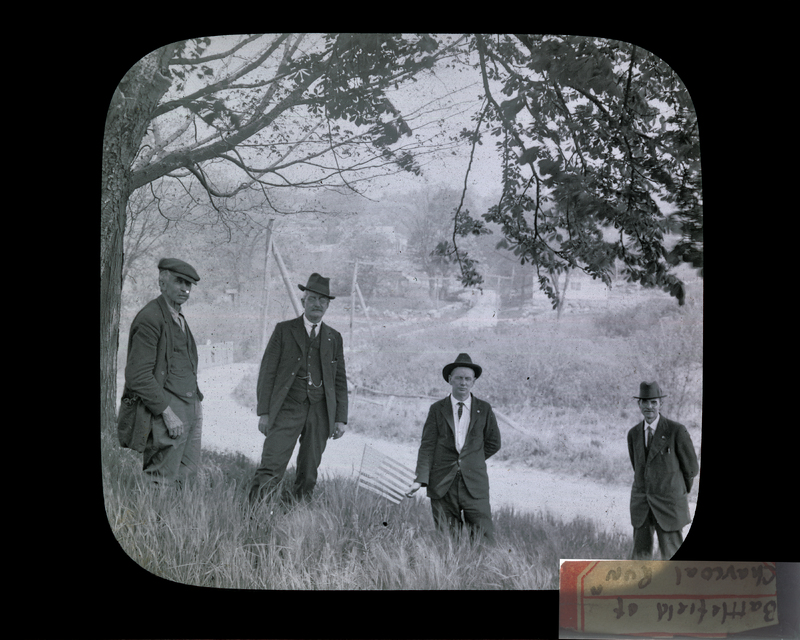 4 men at the Charcoal Run battlefield